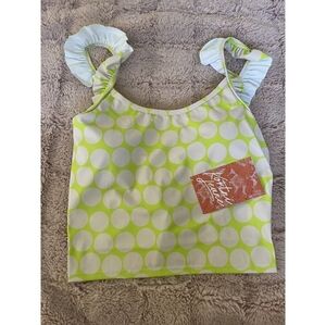 Kortni Jeane Mix N Match Lime Green Polka Dot Swim 2pc Set NWT